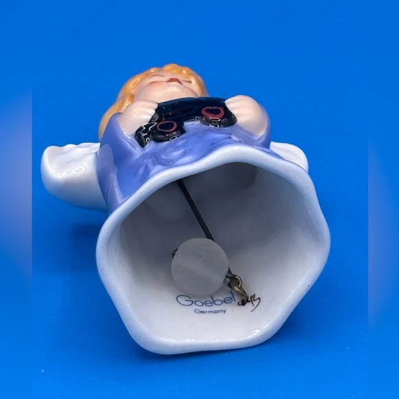 1995 Goebel Annual Angel Bell Christmas Tree Ornament - Blue Gown Train W/box - Picture 7 of 12